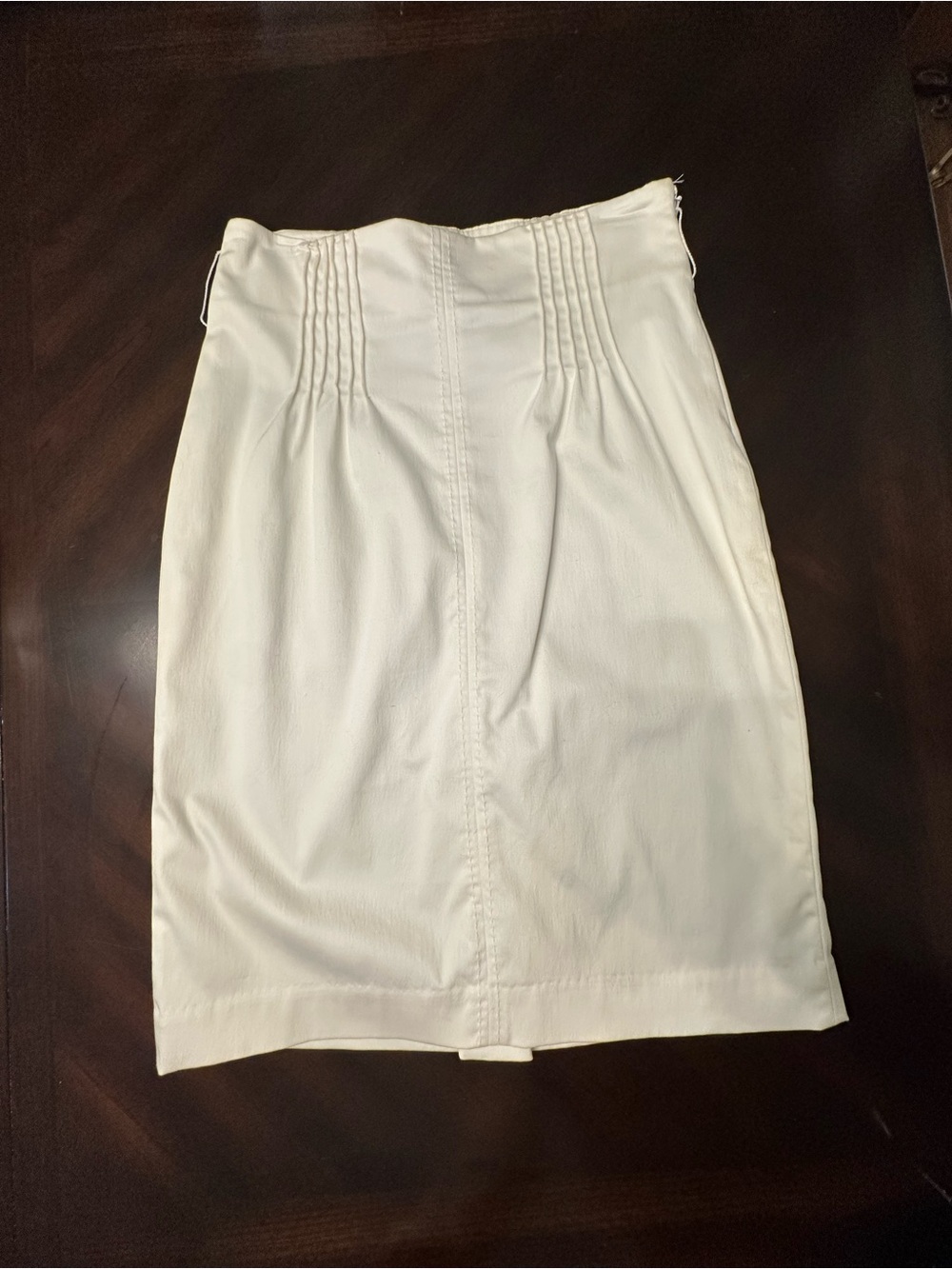 Worthington White Pencil Skirt with Pintuck Detail